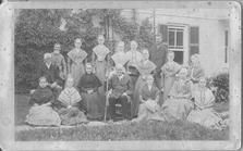 SA1435 - Group of Shakers from the North Family. Many of their names are listed on the back of the photo and on an accompanying piece of paper., Winterthur Shaker Photograph and Post Card Collection 1851 to 1921c